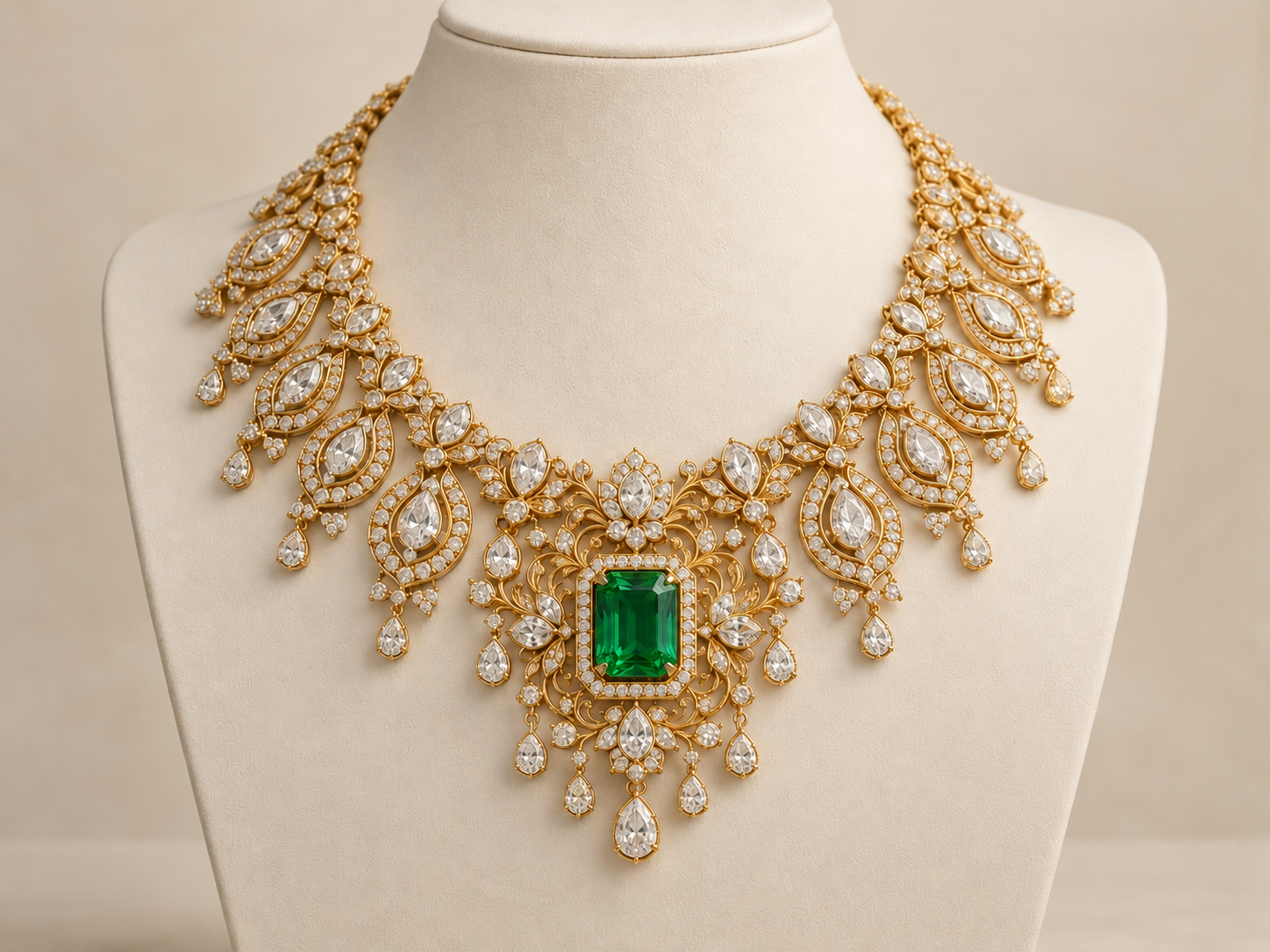 Counter Display Necklace on Jewellery Bust