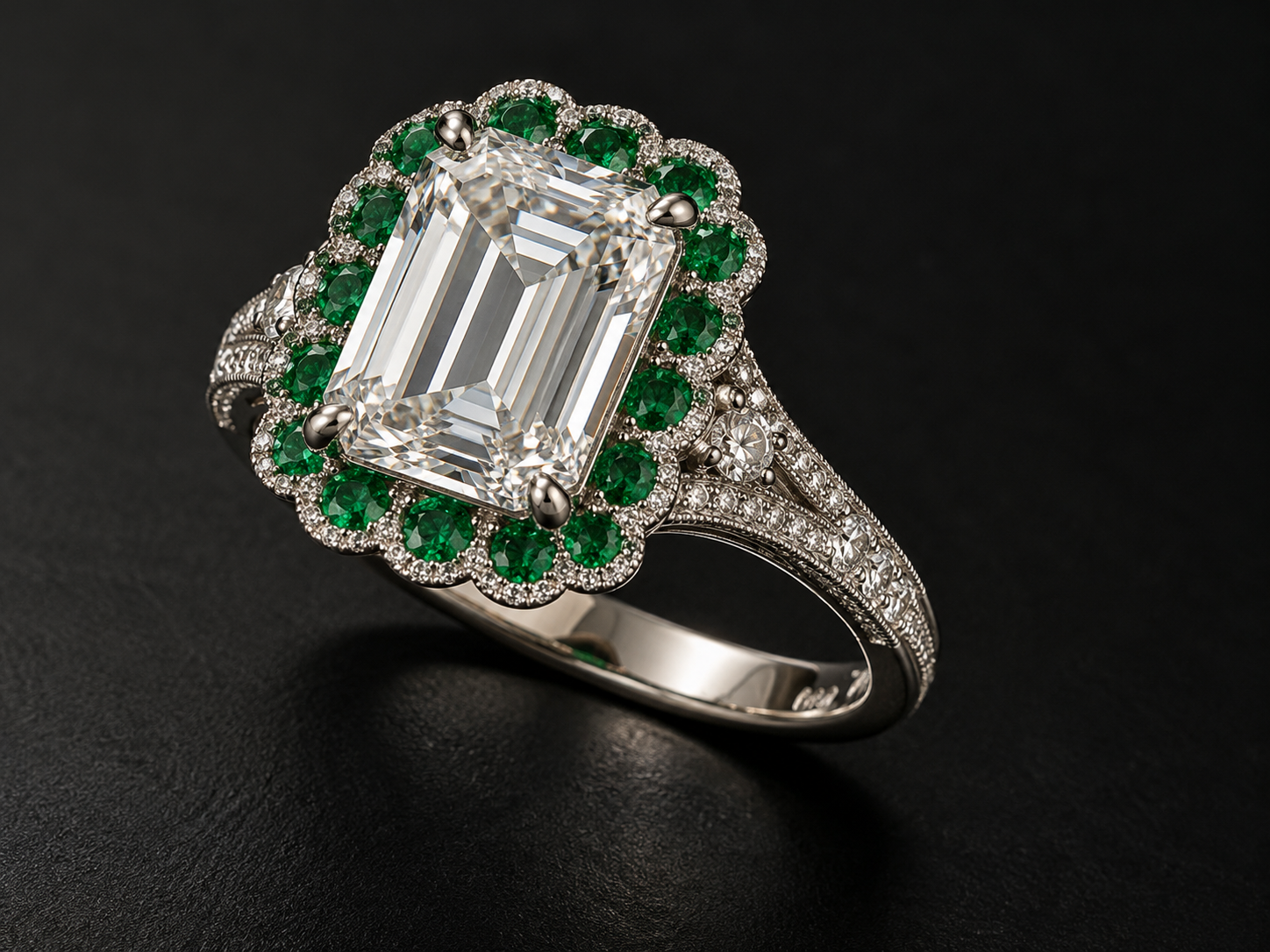 Diamond Solitaire Halo Platinum Ring